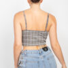 Sweetheart Plaid Crop Top with Hook & Eye Detail