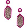 Hexagon Seed-Bead Rhinestone Dangle Earrings – 3.25″