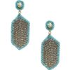 Hexagon Seed-Bead Rhinestone Dangle Earrings – 3.25″