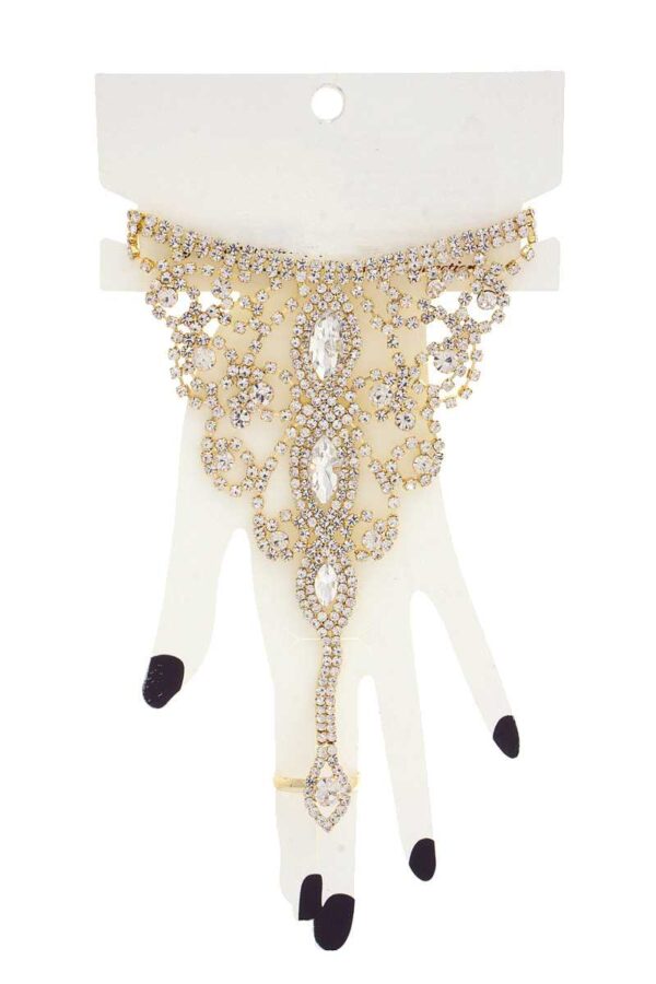 Marquise Rhinestone Hand Ring Bracelet – Finger-to-Wrist Design