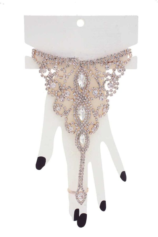 Marquise Rhinestone Hand Ring Bracelet – Finger-to-Wrist Design