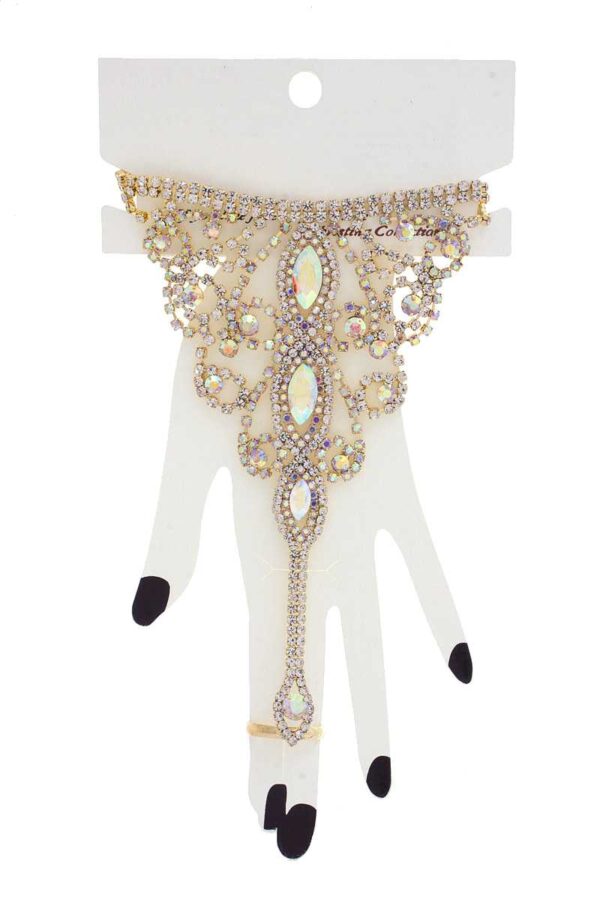 Marquise Rhinestone Hand Ring Bracelet – Finger-to-Wrist Design