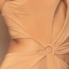 Cutout Mini Dress with Metal Ring Accent – Camel