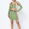 Color Block Set in Olive – 70% Rayon, 30% Nylon