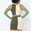 Color Block Set in Olive – 70% Rayon, 30% Nylon