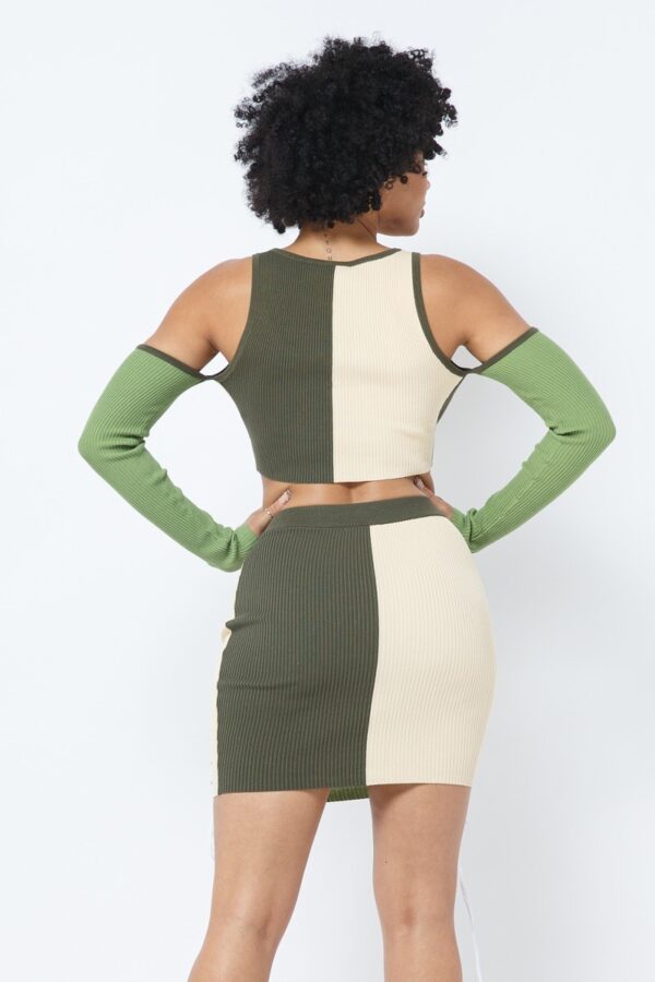 Color Block Set in Olive – 70% Rayon, 30% Nylon