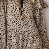 Bohemian Maxi Dress with Wooden Bead Drawstring – Dark Mocha