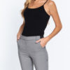 Jacquard Bengaline Bermuda Pants – Waistband, Black/White