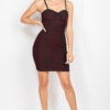 Honeycomb Sparkle Bodycon Dress – Sleeveless Black/Red