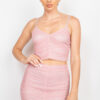 Shirred Cami & Mini Skirt Set – Dusty Blush