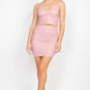 Shirred Cami & Mini Skirt Set – Dusty Blush