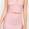 Shirred Cami & Mini Skirt Set – Dusty Blush