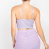 Shirred Cami & Mini Skirt Set – Glittered Dusty Lavender