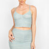 Shirred Cami & Mini Skirt Set – Dusty Sage