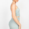 Shirred Cami & Mini Skirt Set – Dusty Sage
