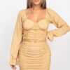 Sparkling Ruching Two-Piece Set – Rose Gold