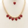 Heart Ball Bead Necklace – Heart & Colorful Beads
