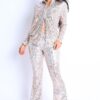 Sequin Button-Down Shirt & Pant Set – Silver