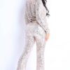 Sequin Button-Down Shirt & Pant Set – Silver