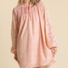 Jacquard Raglan Smocked Tie-Neck Dress – Blush