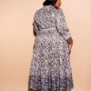 Plus Size Contrast Animal Print Shirt Dress