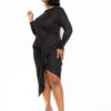 Plus Size Asymmetrical Sweater Dress with Waterfall Ruffle