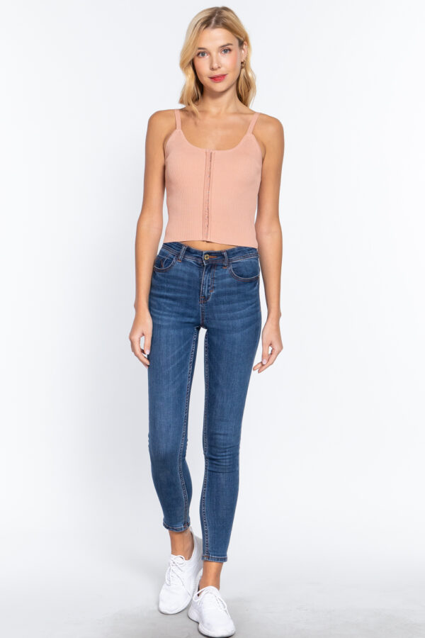 Sweater Cami Top with Front Hook Closure – Pearl Pink