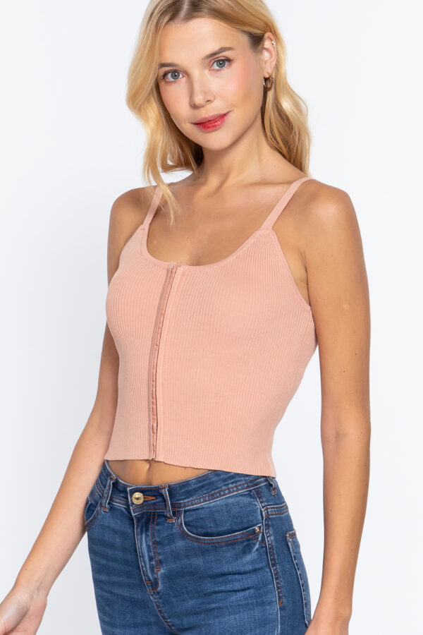 Sweater Cami Top with Front Hook Closure – Pearl Pink