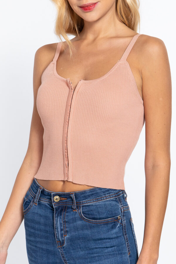 Sweater Cami Top with Front Hook Closure – Pearl Pink