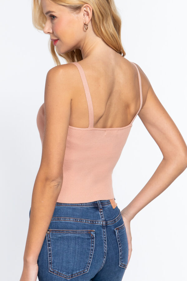 Sweater Cami Top with Front Hook Closure – Pearl Pink