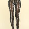 Sheer High-Rise Leggings with Stocking Detail – Black/Ivory