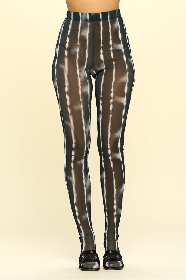 Sheer High-Rise Leggings with Stocking Detail – Black/Ivory