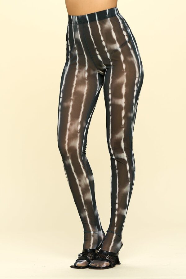 Sheer High-Rise Leggings with Stocking Detail – Black/Ivory