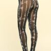 Sheer High-Rise Leggings with Stocking Detail – Black/Ivory