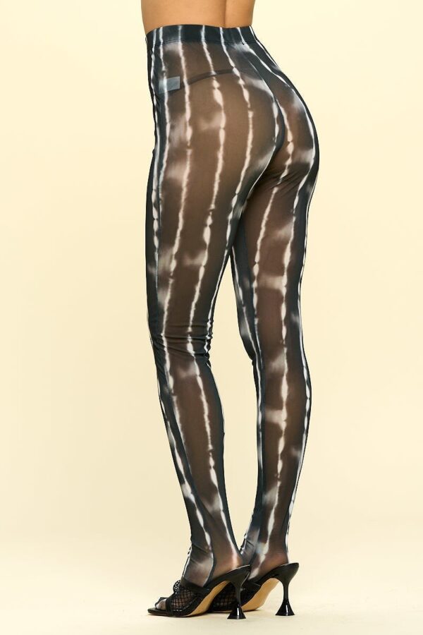 Sheer High-Rise Leggings with Stocking Detail – Black/Ivory
