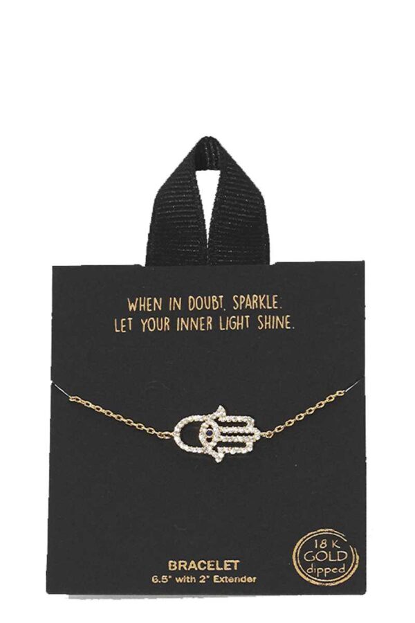 Gold & Rhodium-Dipped Hamsa Pendant Bracelet