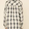 Oversized Plaid Shirt – Loose Collared Button-Up (Grey)