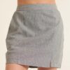 Banded Front Waist Pinstripe Mini Skirt – Denim Blue