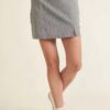 Banded Front Waist Pinstripe Mini Skirt – Denim Blue
