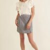 Banded Front Waist Pinstripe Mini Skirt – Denim Blue