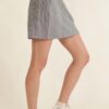Banded Front Waist Pinstripe Mini Skirt – Denim Blue