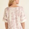 Star-Pattern Tie-Dye Knit Top – Varsity Stripe Trim
