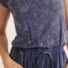 Mineral-Wash Knit Jumpsuit with Surplice Back – Denim Blue