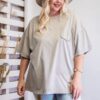 Mineral Washed Cotton Boxy Tunic – Plus Size Light Mudd