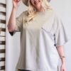 Mineral Washed Cotton Boxy Tunic – Plus Size Light Mudd