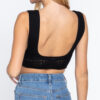 Textured Crop Sweater Tank – Black V-Neck