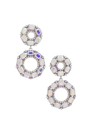 Double Circle Rhinestone Earrings – Sparkling Double Circle
