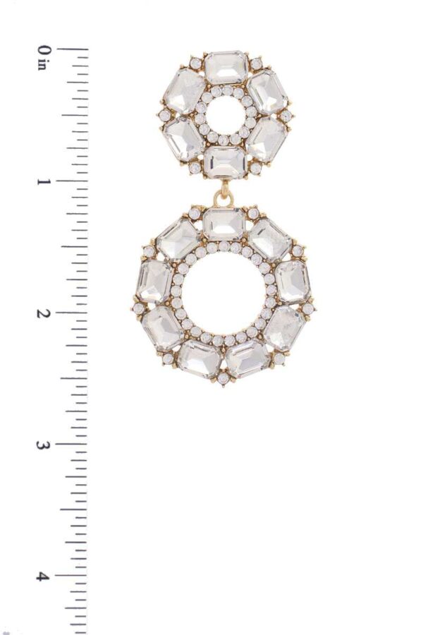 Double Circle Rhinestone Earrings – Sparkling Double Circle