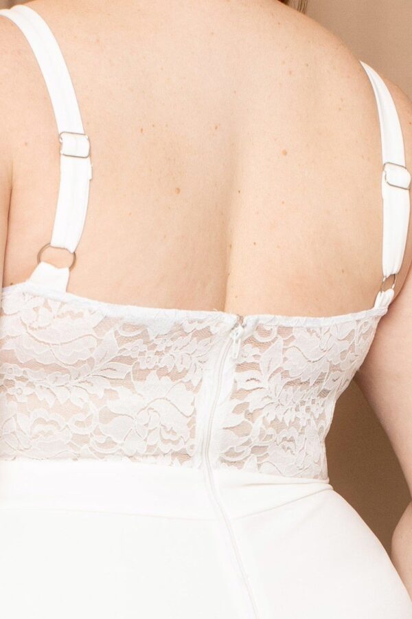 Plus-Size Lace-Bust Wide-Leg Jumpsuit – Ivory