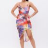 Printed Mesh Dress – Orange/Green Playful Print